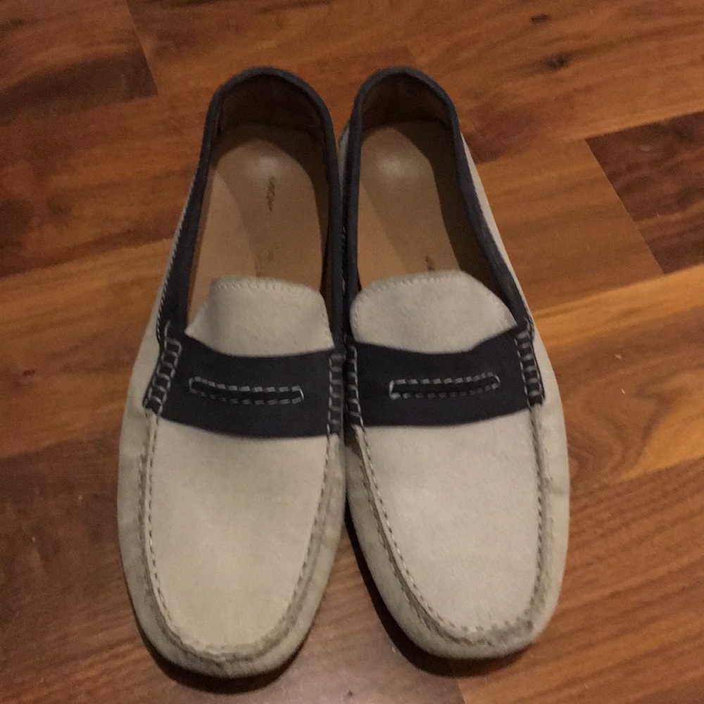 Gray Suede slip on loafers